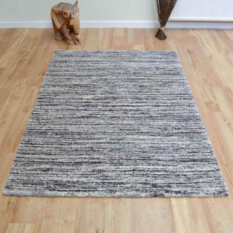 Mehari 23067 6868 Abstract Shaggy Rugs in Beige Brown Multi