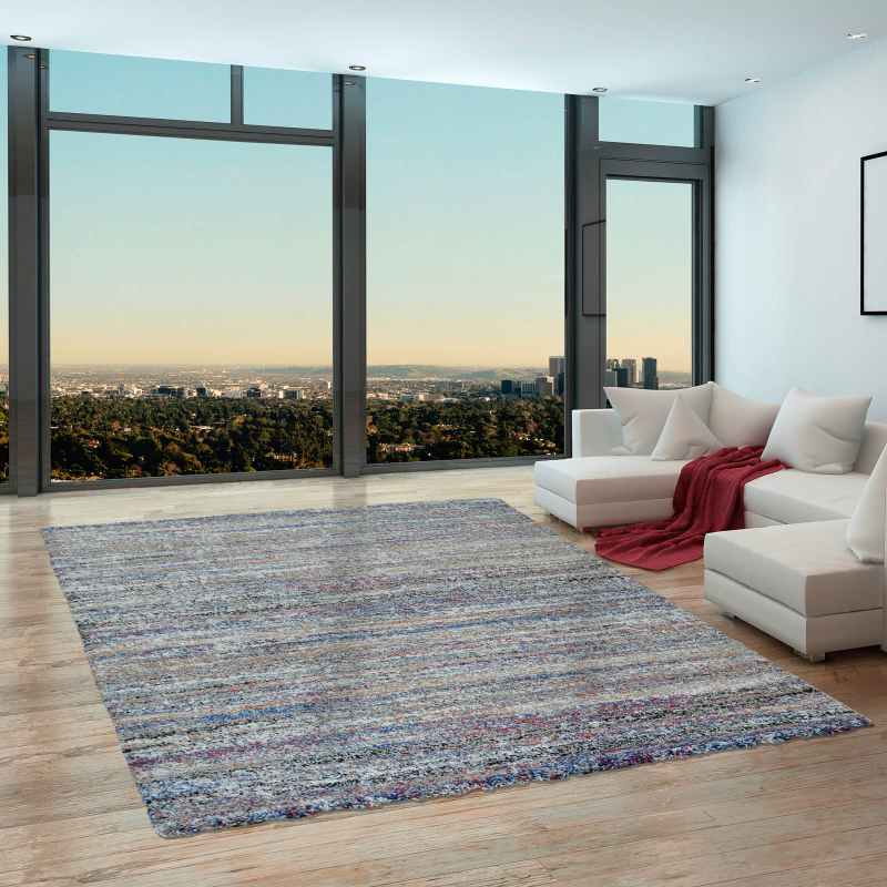 Mehari Shaggy Striped Rugs 23094 6161