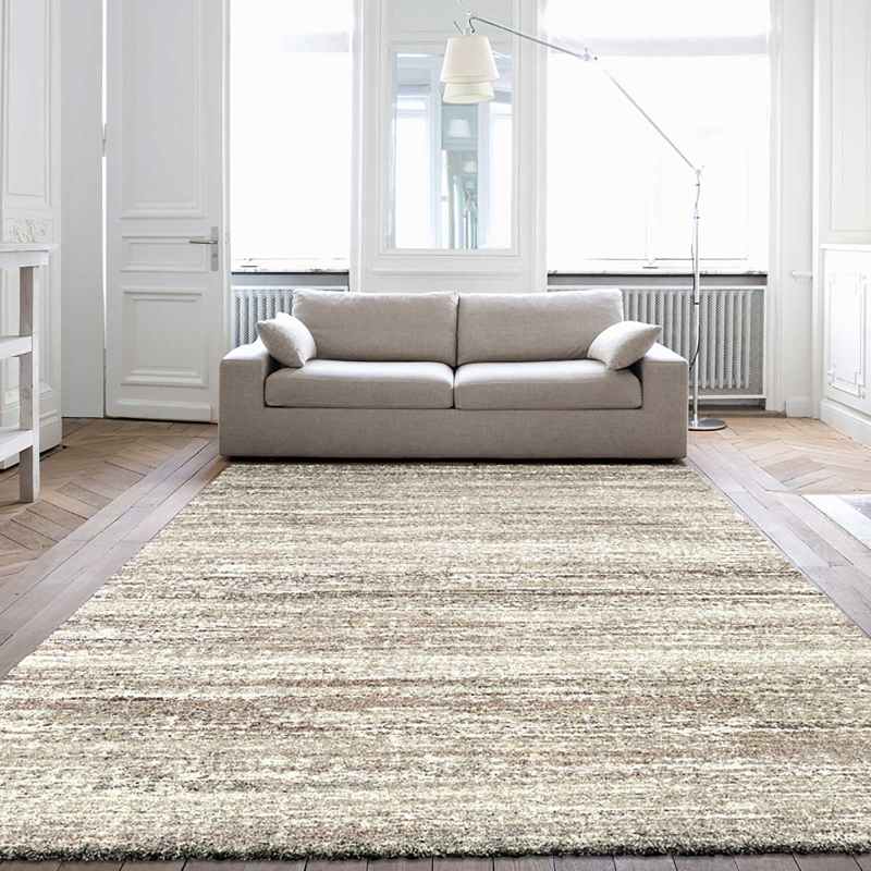 Mehari Shaggy Striped Rugs 23094 6828 in Beige