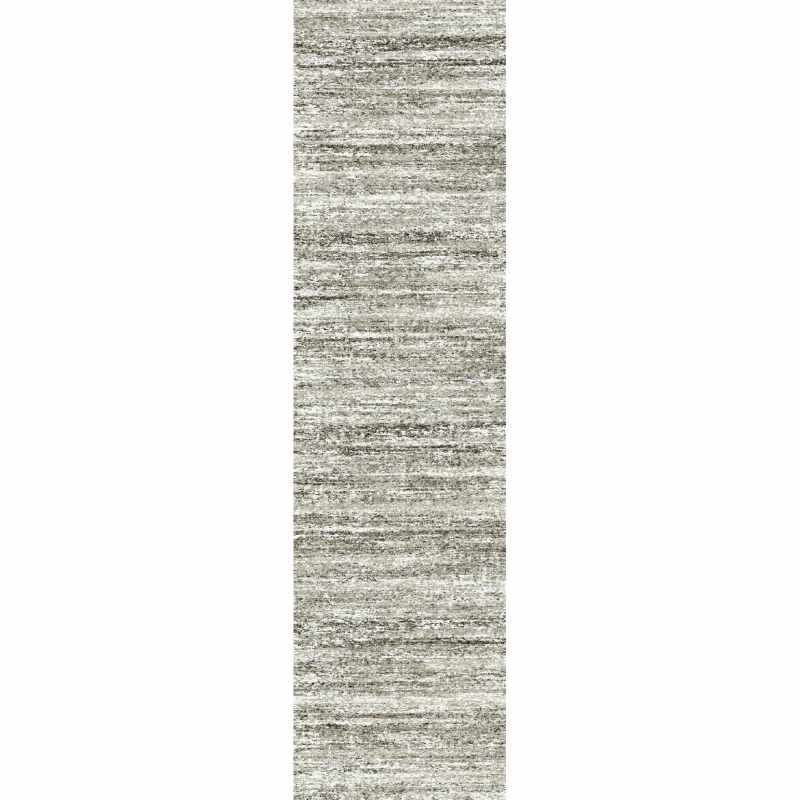 Mehari Shaggy Striped Runner Rugs 23094 6828 in Beige