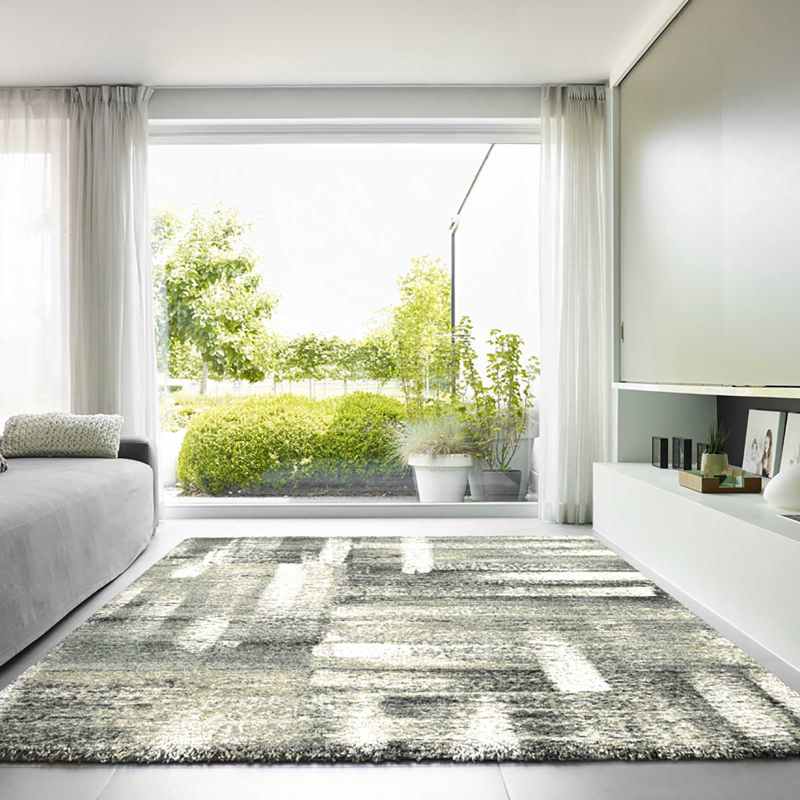 Mehari Abstract Stripe Rugs 23182 6258 in Dark Grey