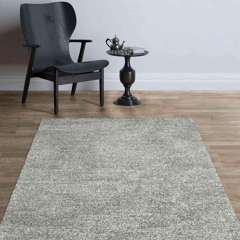 Mehari 23500 4258 Mottled Speckled Shaggy Rugs in Silver