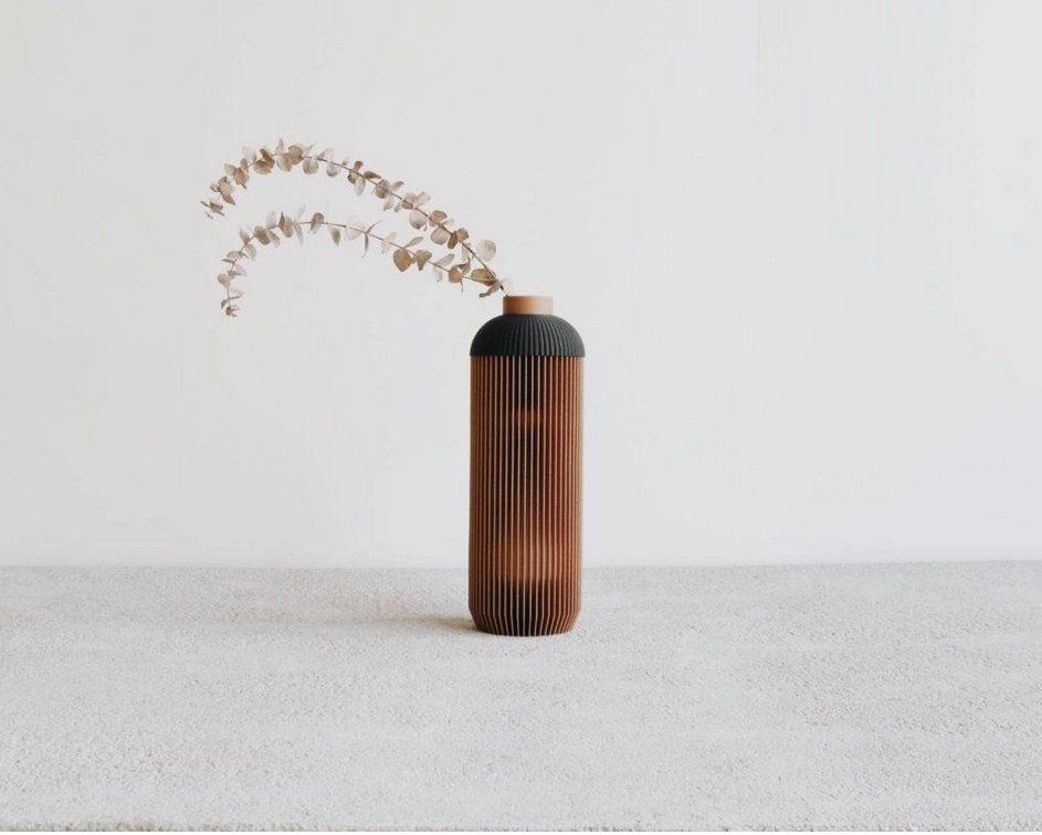 Contemporary Biodegradable Onde Vase - Natural
