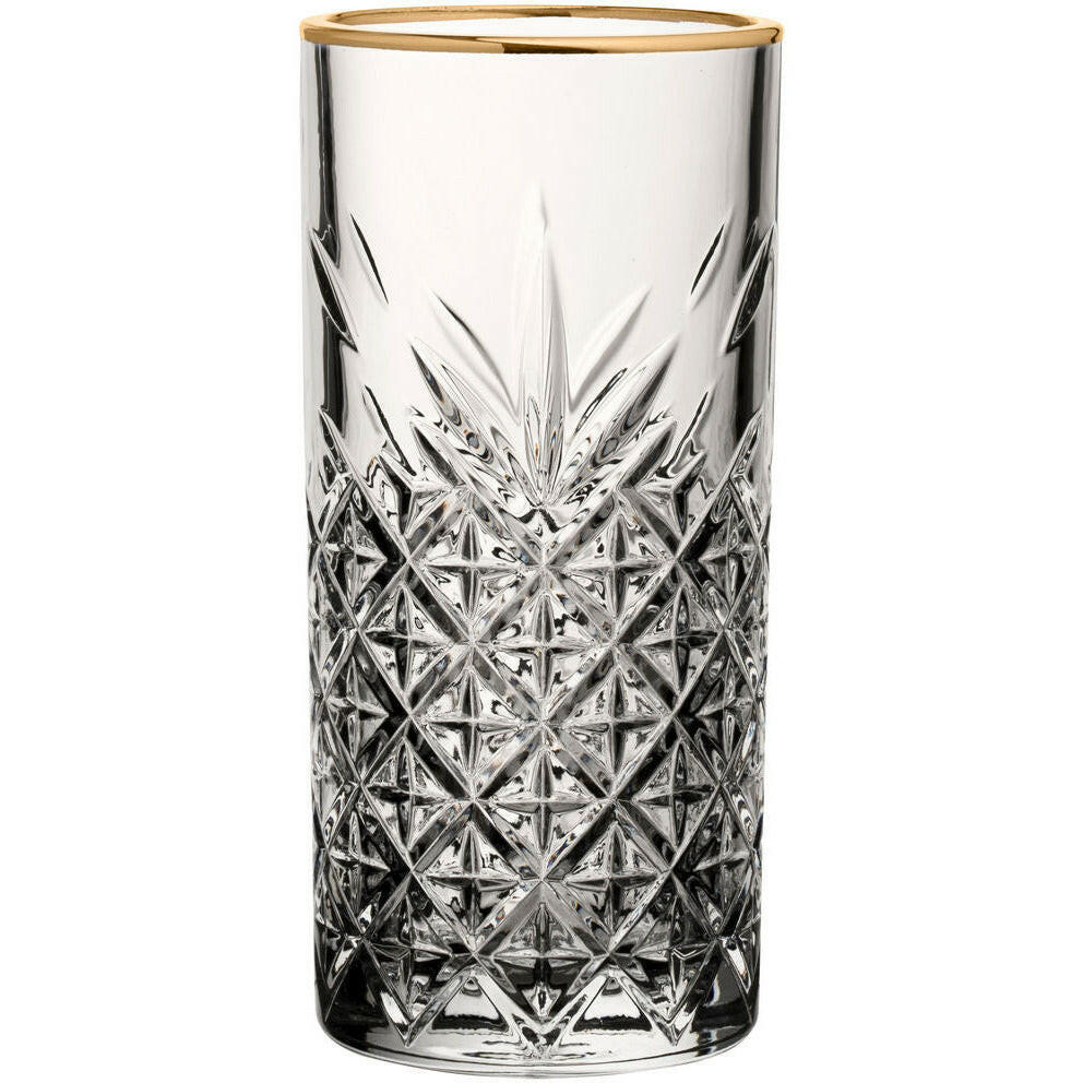 Timeless Vintage Long Drink Gold Rim Tumbler 300ml Case Size 12