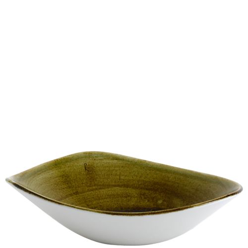 Churchill Stonecast® Triangle Bowl Plume Olive 23.50cm Case Size 12