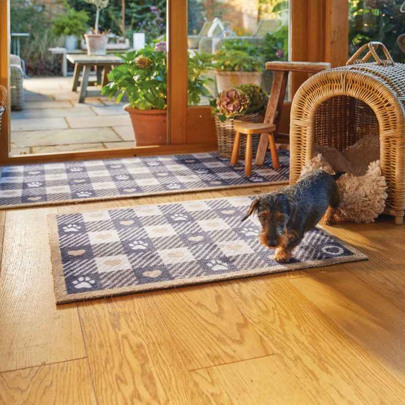 Hug Rug Pet Check 1 Washable Doormat in Beige