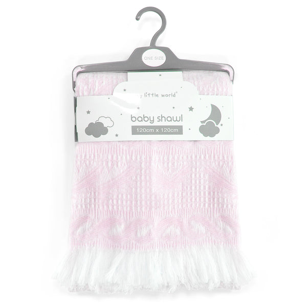 My Little World Nursery Plain Baby Shawl Pink