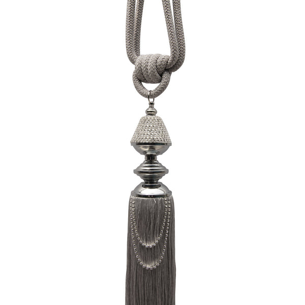 Intimates Luxury Large Diamante Sparkle Rope Silver Tieback