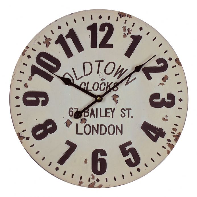 Hometime Rustic Deboss Old Town Cut Out Numbers Wall Clock