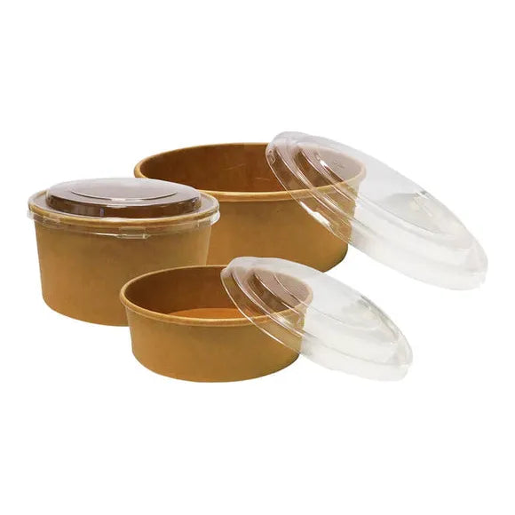 Recyclable Round Kraft Deli Bowl Heat Lid Only Case Size 300