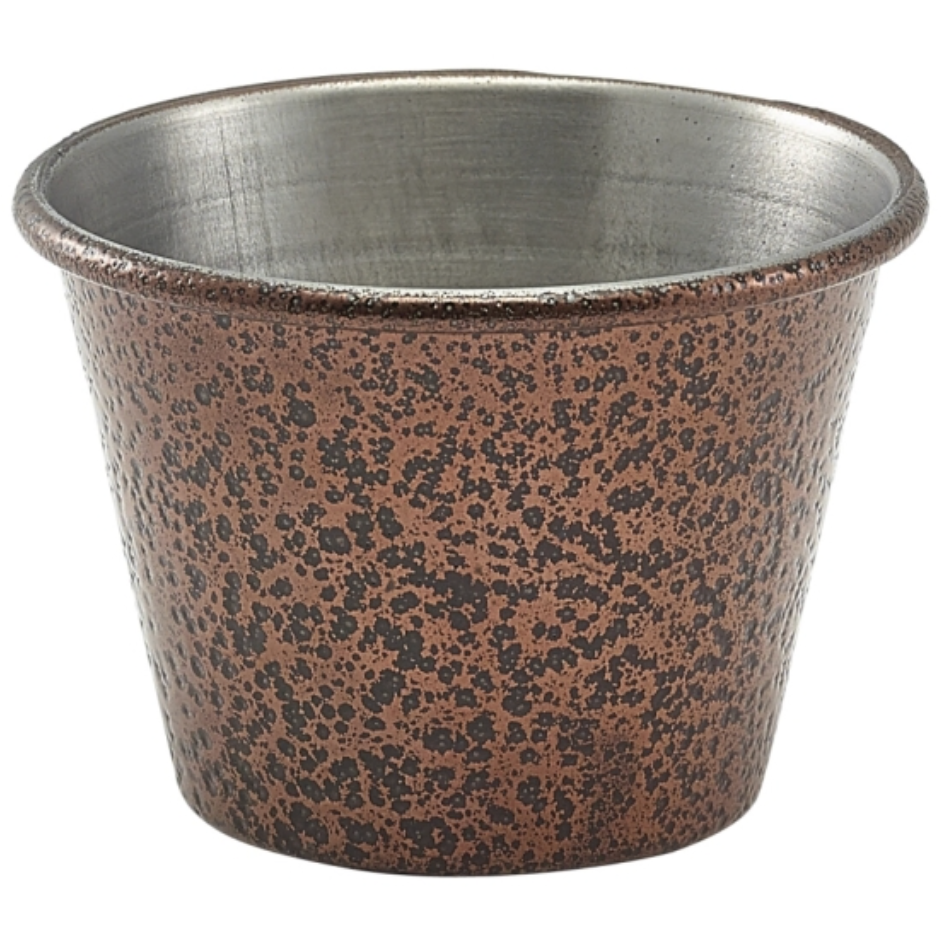 GenWare 2.5oz Stainless Steel Ramekin Hammered Copper Case Size 24