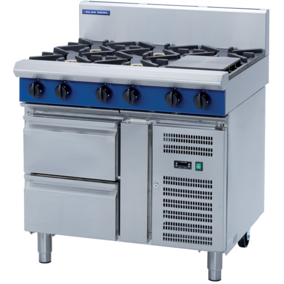 Blue Seal G516D-RB Evolution 6 Burner Cooktop Refrigerated Draw Base 2 x 1/1GN