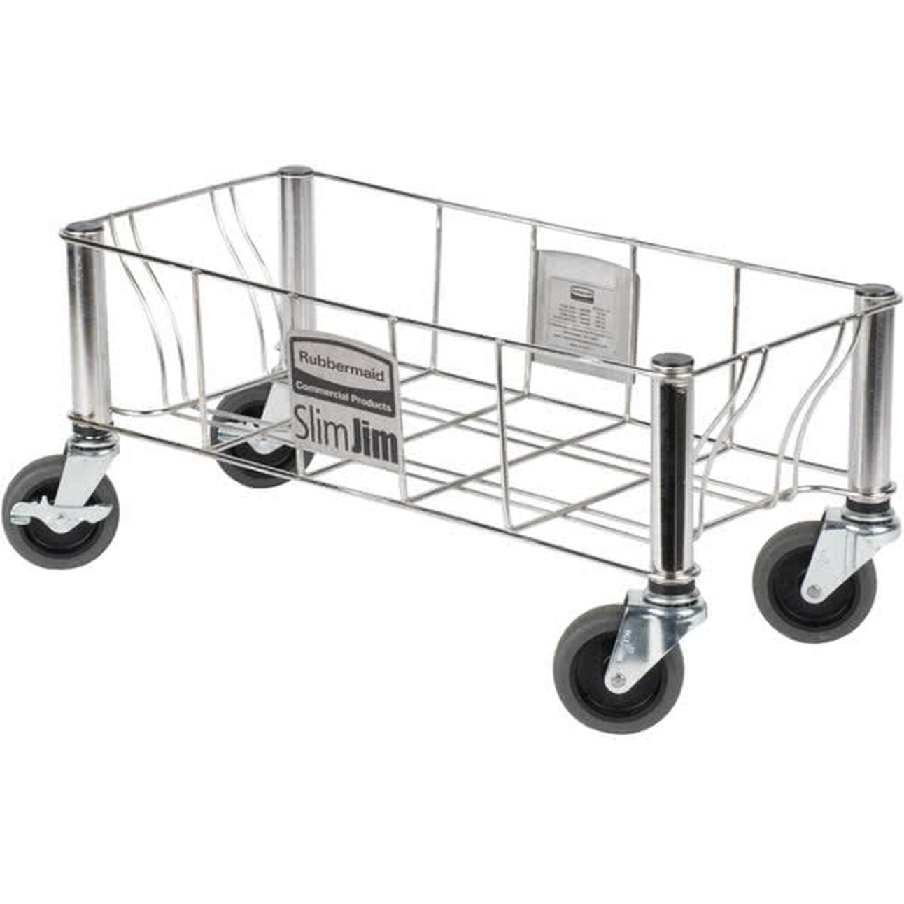 Rubbermaid Slim Jim Stainless Steel Single Dolly