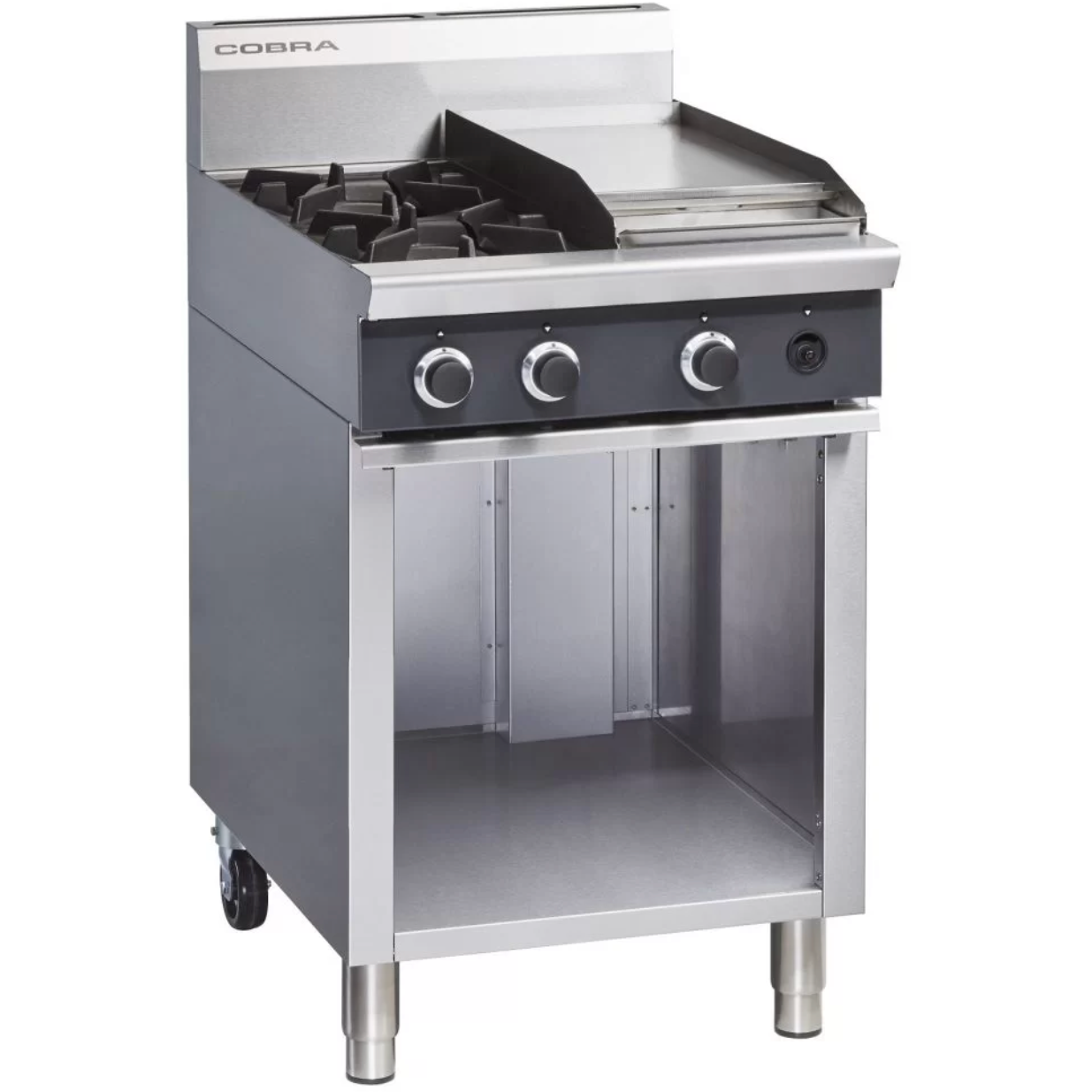 Blue Seal Cobra C6C 600mm 2 Burner Gas Cooktop & Griddle