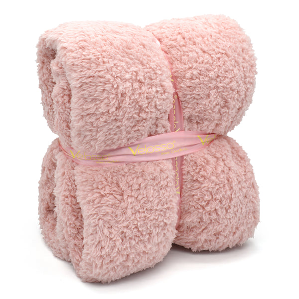 Velosso Teddy Blush Pink Sherpa Blanket