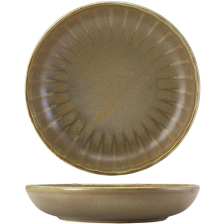 Genware Terra Porcelain Matt Grey Scalloped Coupe Bowl 20.3cm Case Size 6