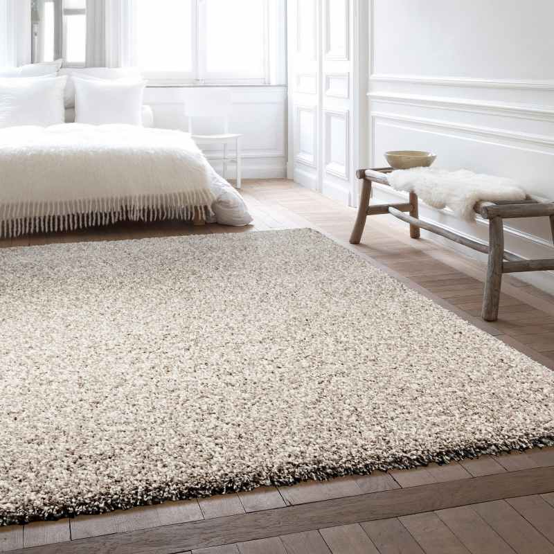 Twilight Speckled Shaggy Rugs 39001 2211 in Linen White