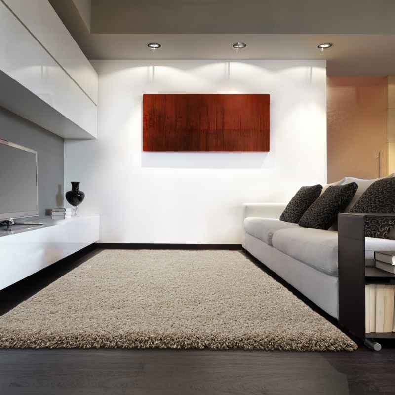 Twilight Speckled Shaggy Rugs 39001 6611 in Linen