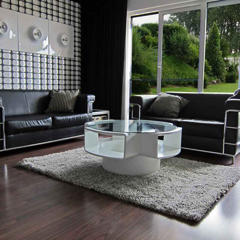 Twilight Speckled Shaggy Rugs 39001 6699 in White Silver