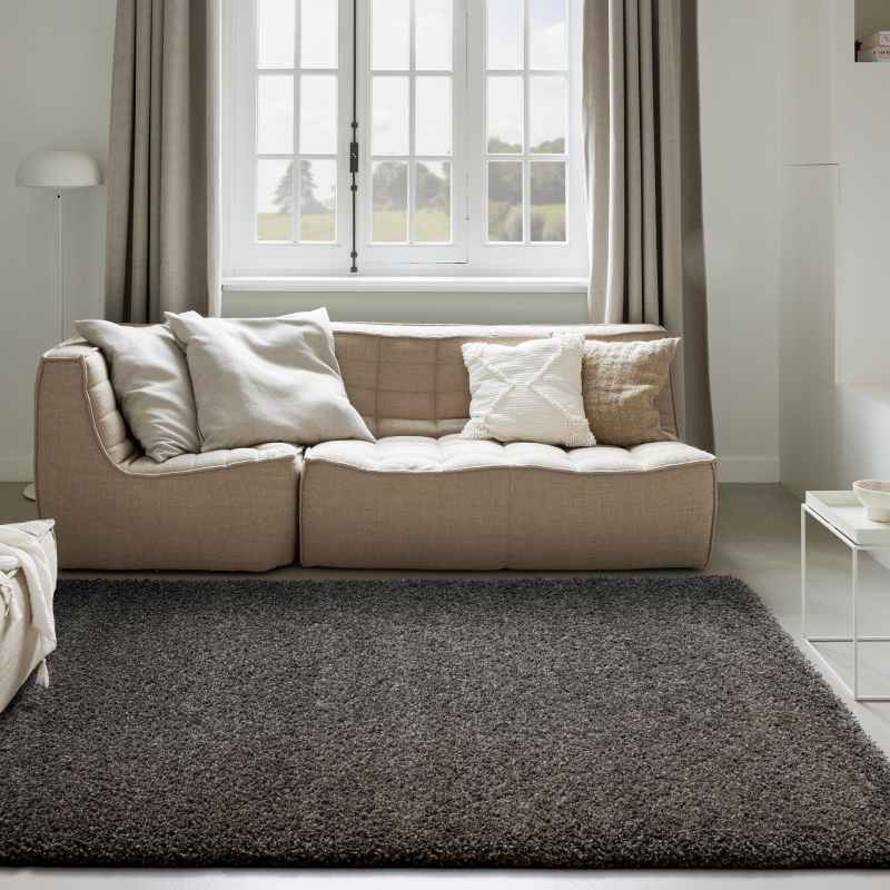 Twilight Speckled Shaggy Rugs 39001 7733 in Charcoal Grey