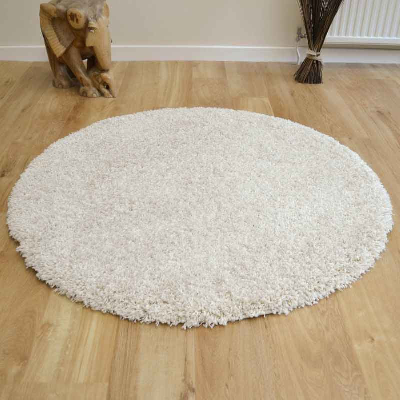 Twilight Speckled Shaggy Circle Rugs 39001 6926 in Light Cream