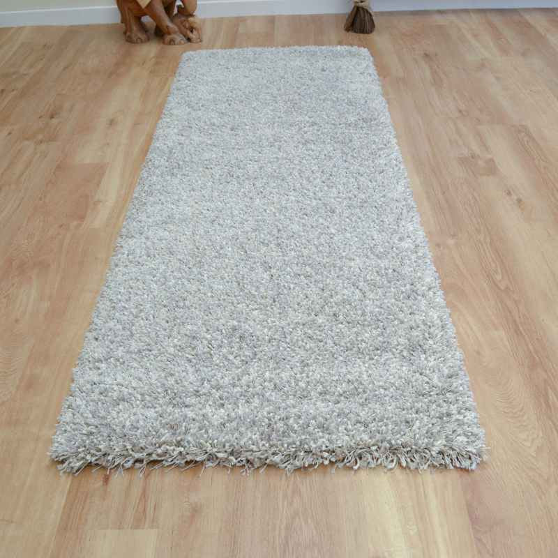 Twilight Speckled Shaggy Runner Rugs 39001 2211 in Linen White