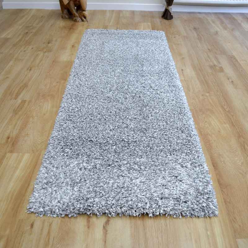 Twilight Speckled Shaggy Runner Rugs 39001 6699 in Silver
