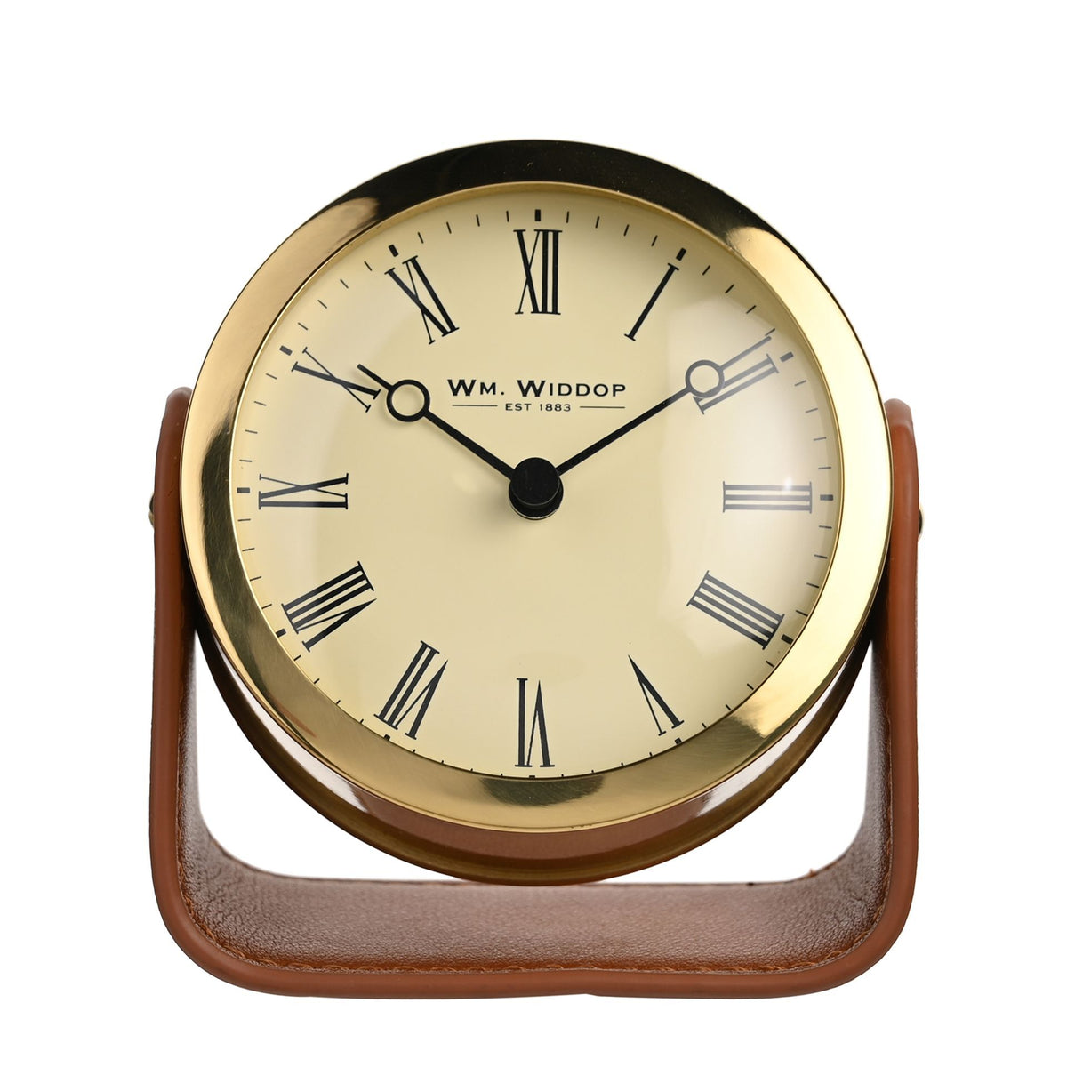 WM Widdop Gold Mantle Clock On Stand
