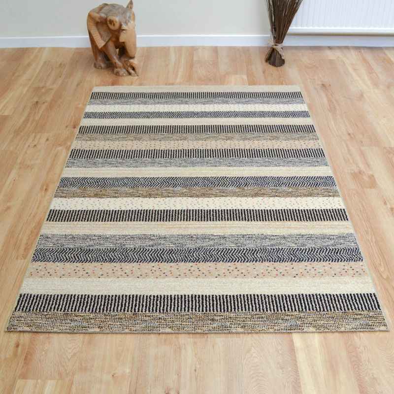 Woodstock Boho Stripe Rugs 32743 6332 in Beige