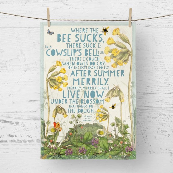 Where The Bee Sucks Tea Towel