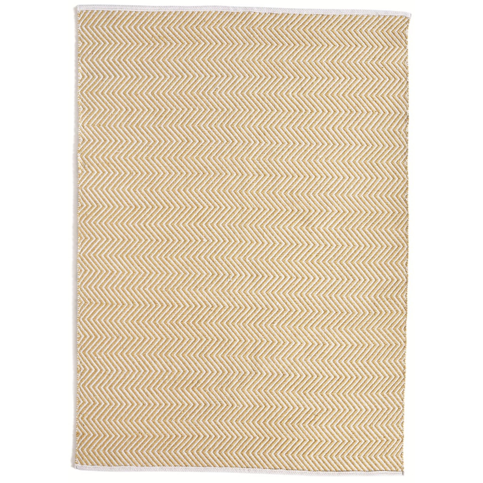 Hug Rug Woven Washable Reversible Herringbone Outdoor Indoor Rug in Gold Medium 120x170 cm (4'x5'6")