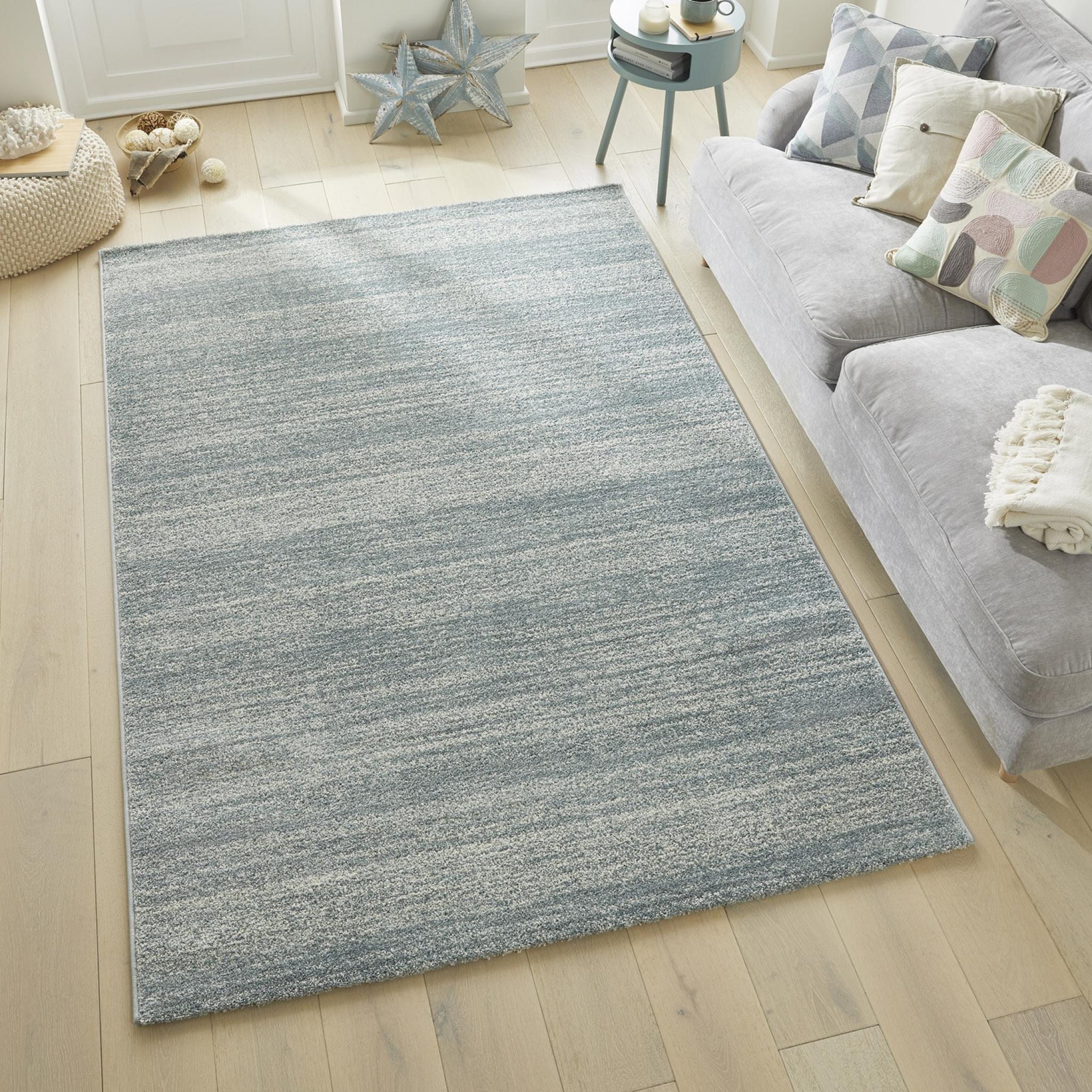 Somerset SOM101 Aqua Blue Modern Abstract Rug Medium 120x170 cm (4'x5'6")