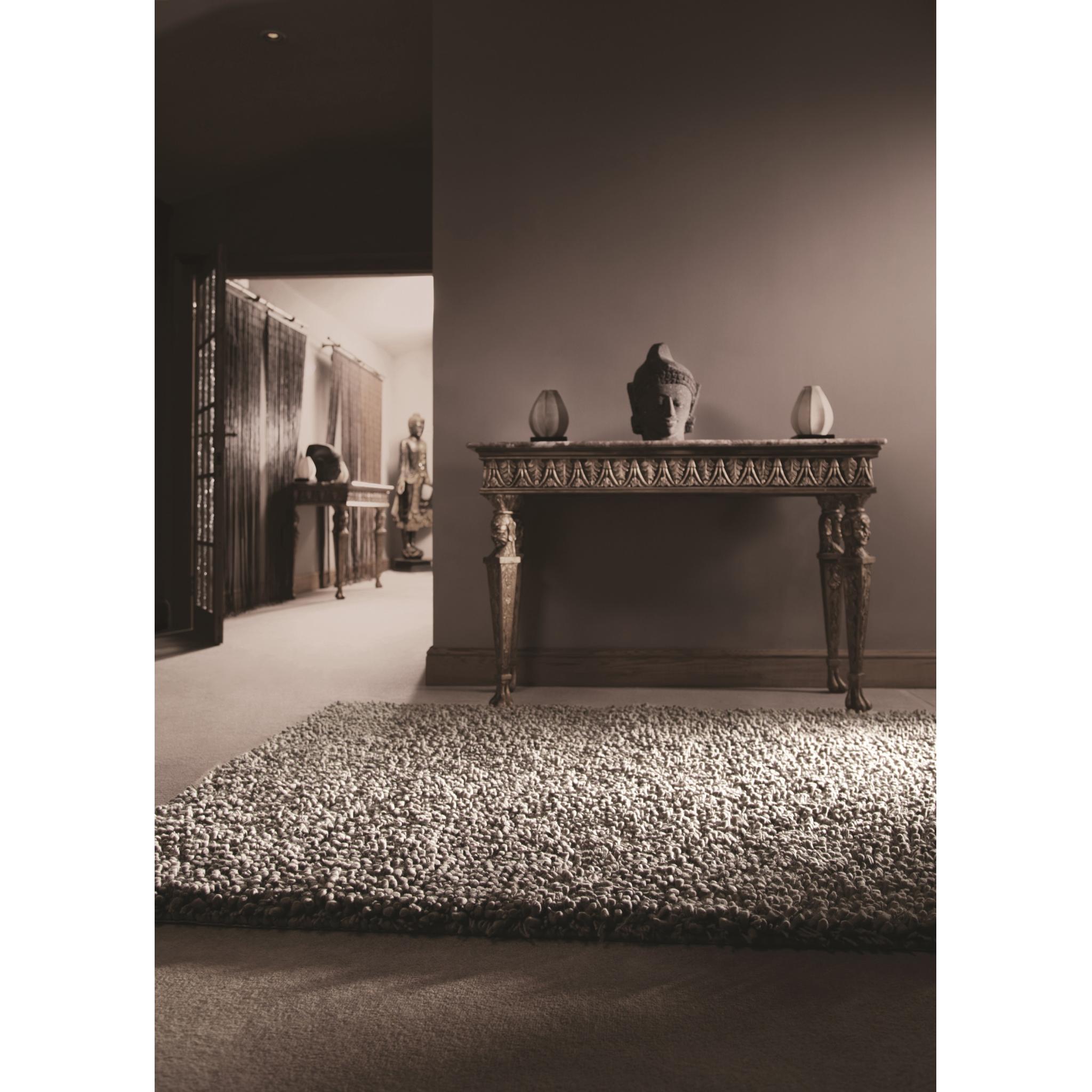 Maine Dove Grey Tubular Pile Rug Hand-Woven with New Zealand & European Wools, Thick Luxurious Soft Pile, Contemporary Natural Style for Modern & Traditional Interiors Small 80x150 cm (2'6"x5')