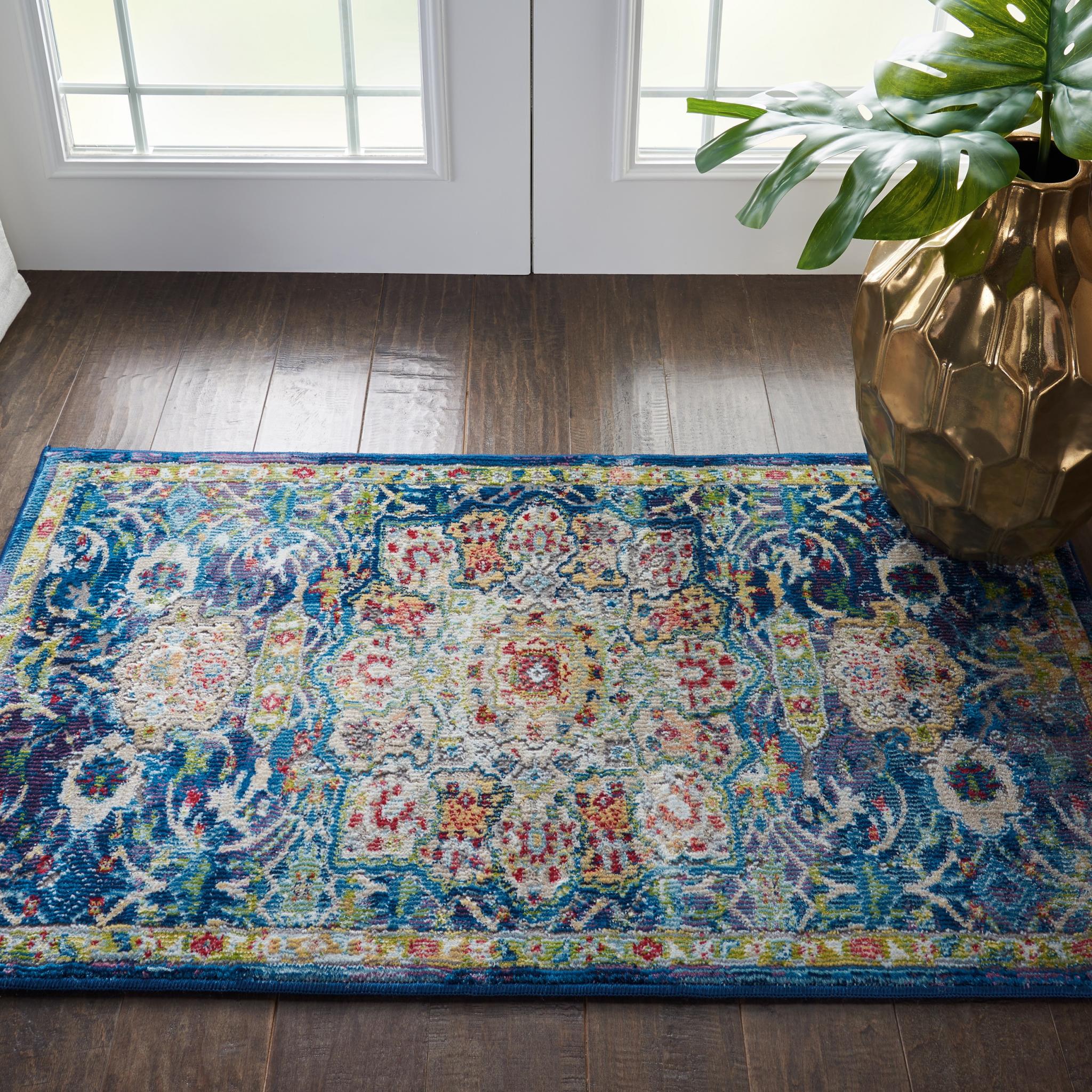 Nourison Ankara Vintage Antique Traditional ANR03 Rug in Blue 61x122 cm (2'x4')