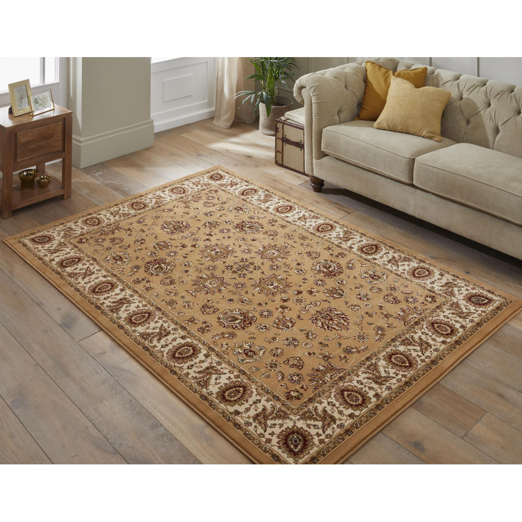 Grand Heritage GH102 Traditional Oriental Floral 1 Million Point Quality Classic Rug in Beige X-Large 200x290 cm (6'7"x9'6")
