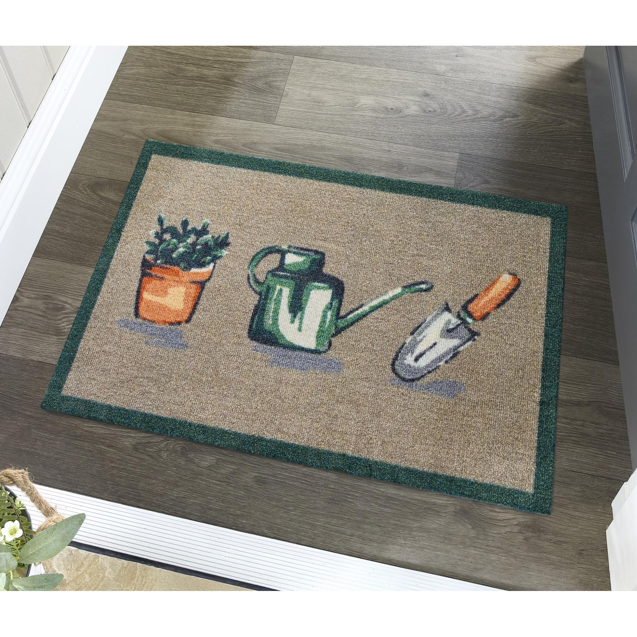 My Mat Nylon Indoor Pattern My Garden Washable Non-Slip Entrance Rug in 50 x 75 cm
