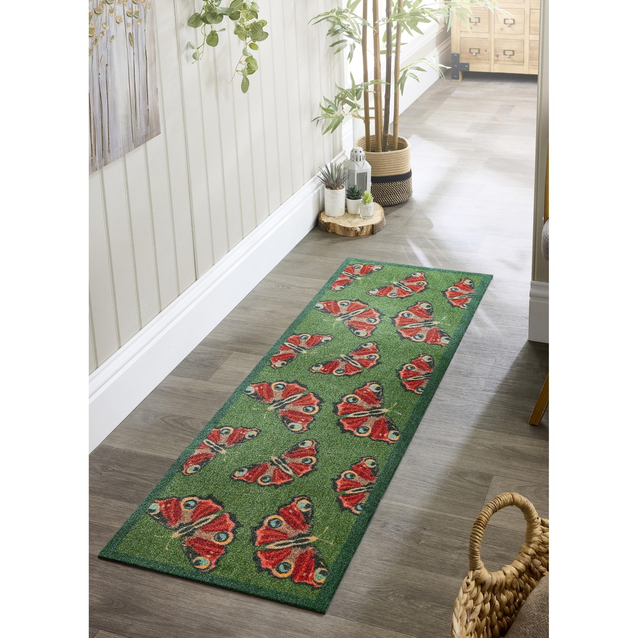 My Mat Nylon Indoor Pattern My Butterfly Washable Non-Slip Entrance Rug Runner 50 x 150 cm (2'x5')