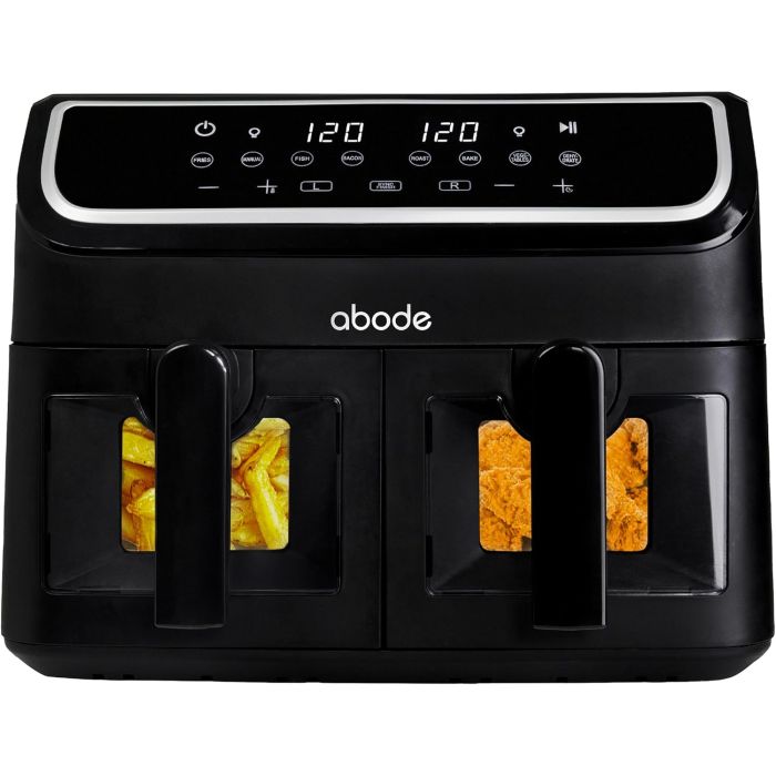Abode AAF9000 9L Double Drawer Digital Air Fryer Extra Large 12 Presets 2000W