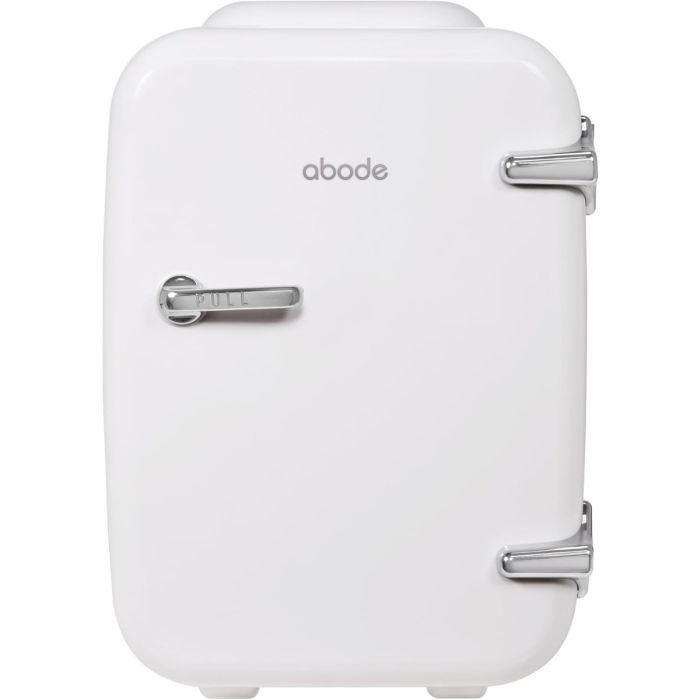 Abode A4CLR201W Mini Fridge Table Top 6 Can Cooler & Warmer For Drinks 4L White