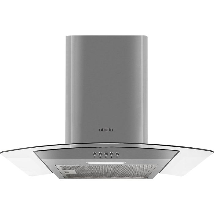 Abode AGCH6031SS Chimney Cooker Hood Glass Extractor Hood & Recirculation Silver