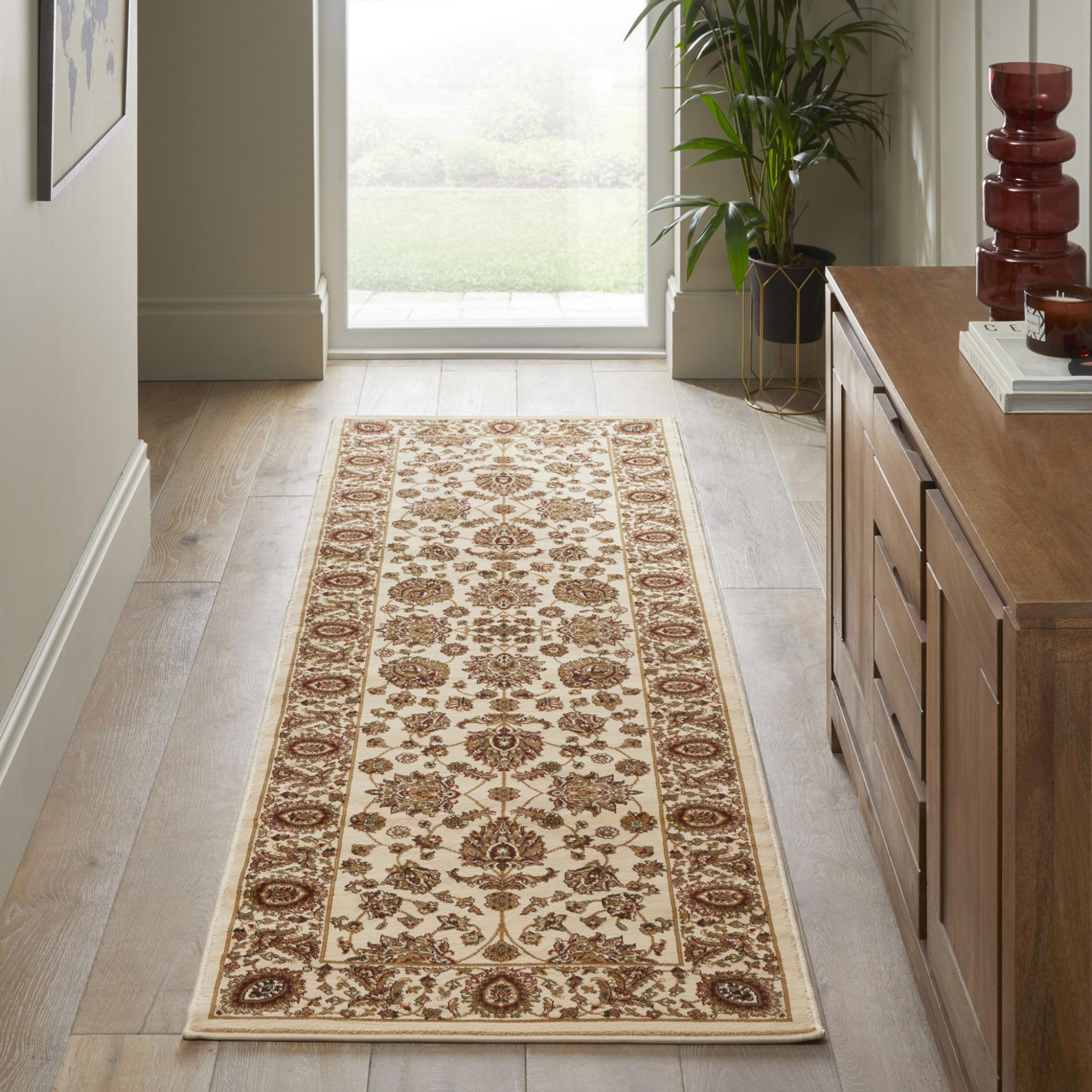 Grand Heritage GH102 Traditional Oriental Floral 1 Million Point Quality Classic Rug in Cream Runner 80x240 cm (2'7"x7'11")