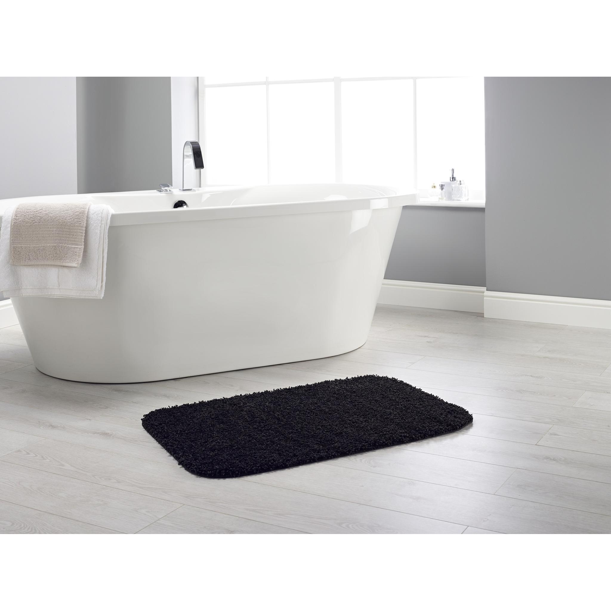 Buddy Bath Washable Shaggy Bathroom Toilet Mats Non-Slip Rug in Charcoal Grey Jumbo 60x80 cm