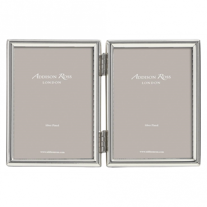 Fine Edged Silver Plated Double Photo Frame