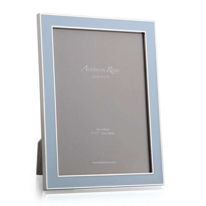Powder Blue Enamel & Silver Photo Frame 4 x 6 Inch