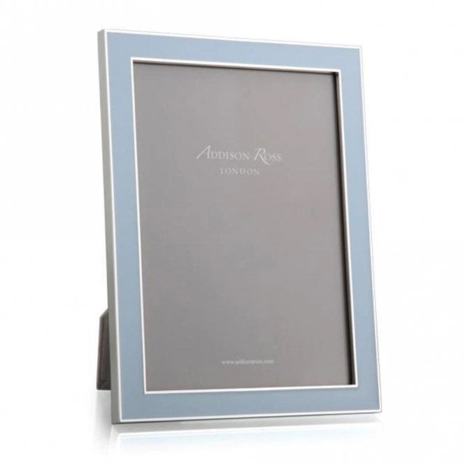 Powder Blue Enamel & Silver Photo Frame 5 x 7 Inch