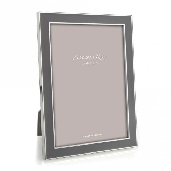 Taupe Enamel & Silver Frame 5 x 7 Inch