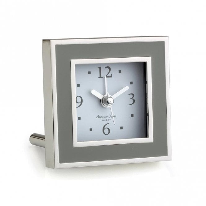 Taupe Enamel Square Silent Alarm Clock
