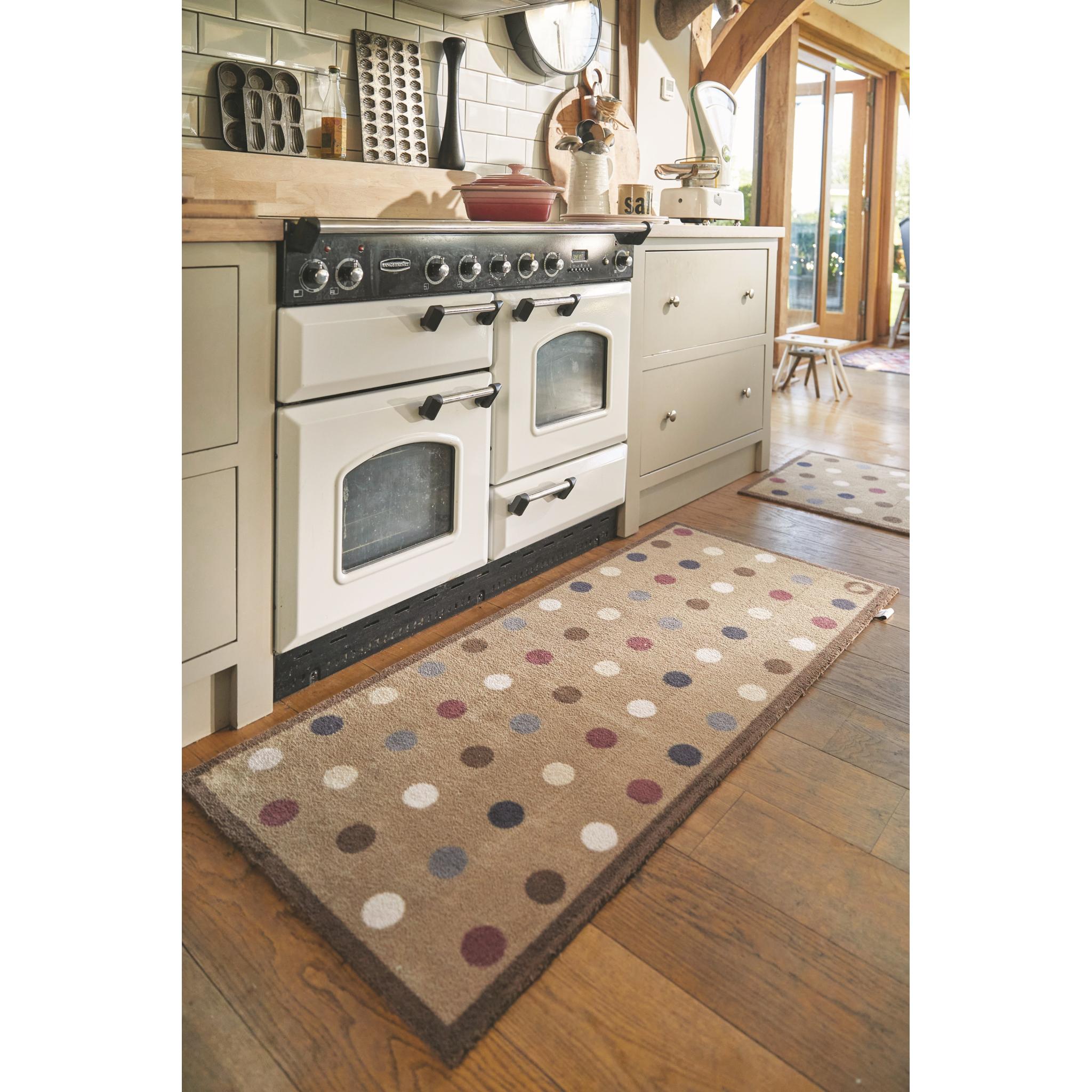 Hug Rug Spot 10 Cream Multi Mat Home Entrance Kitchen Hallway Runner Non-Slip Rug Runner 65x150 cm (2'1"x4'11")