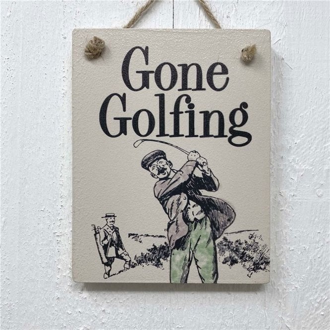 Wooden Hanging Door Sign - Gone Golfing