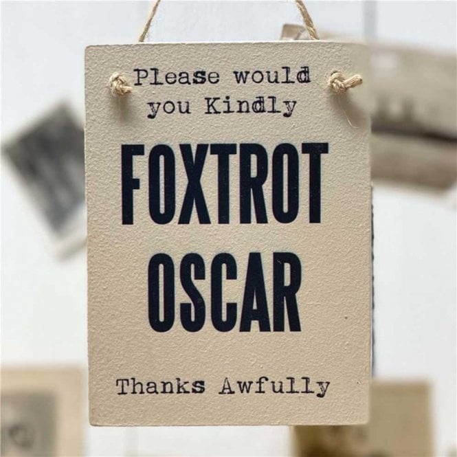 Wooden Hanging Sign - Foxtrot Oscar